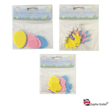 8pk Self Adhesive Embellishments Easter Bonnet Craft Felt Bunny Chicks Eggs Card