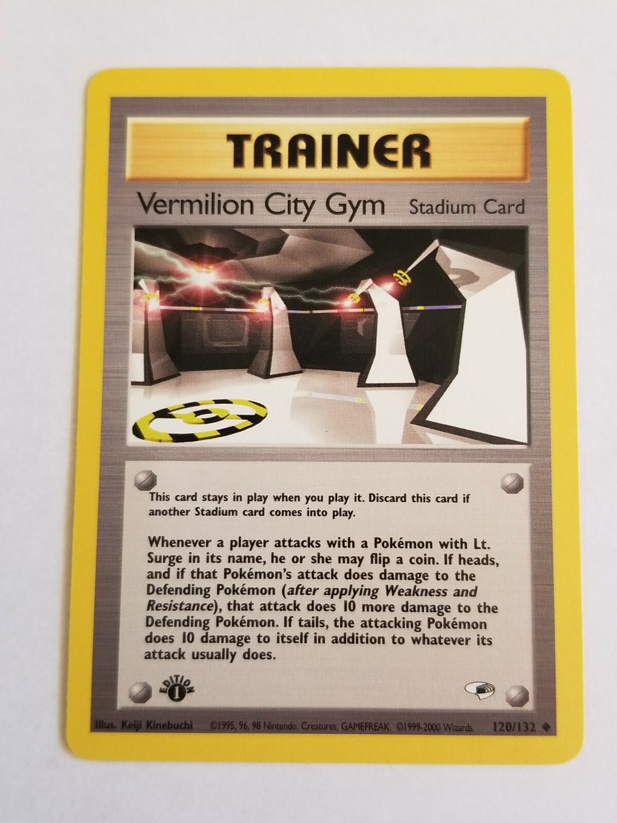 VERMILION CITY GYM 120/132 1st Edition Gym Heroes WOTC Pokemon Card Near Mint