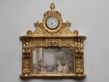Dolls House Wide Cherub Picture Frame Working Clock Top Section  1 / 12th Scale