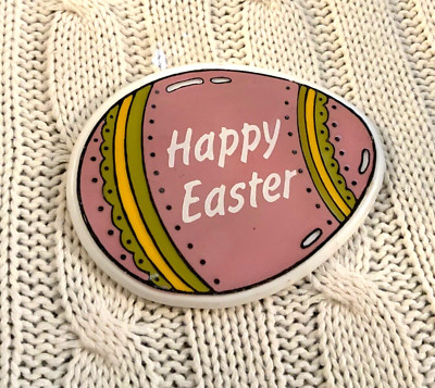 Vintage 1989 Wings Brand Plastic Happy Easter Refrigerator Magnet USA