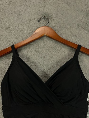 ANNE COLE NEW Womens Black Tankini Swim Top Size 34D 36DD Black Swim Tops NWT - Picture 4 of 10