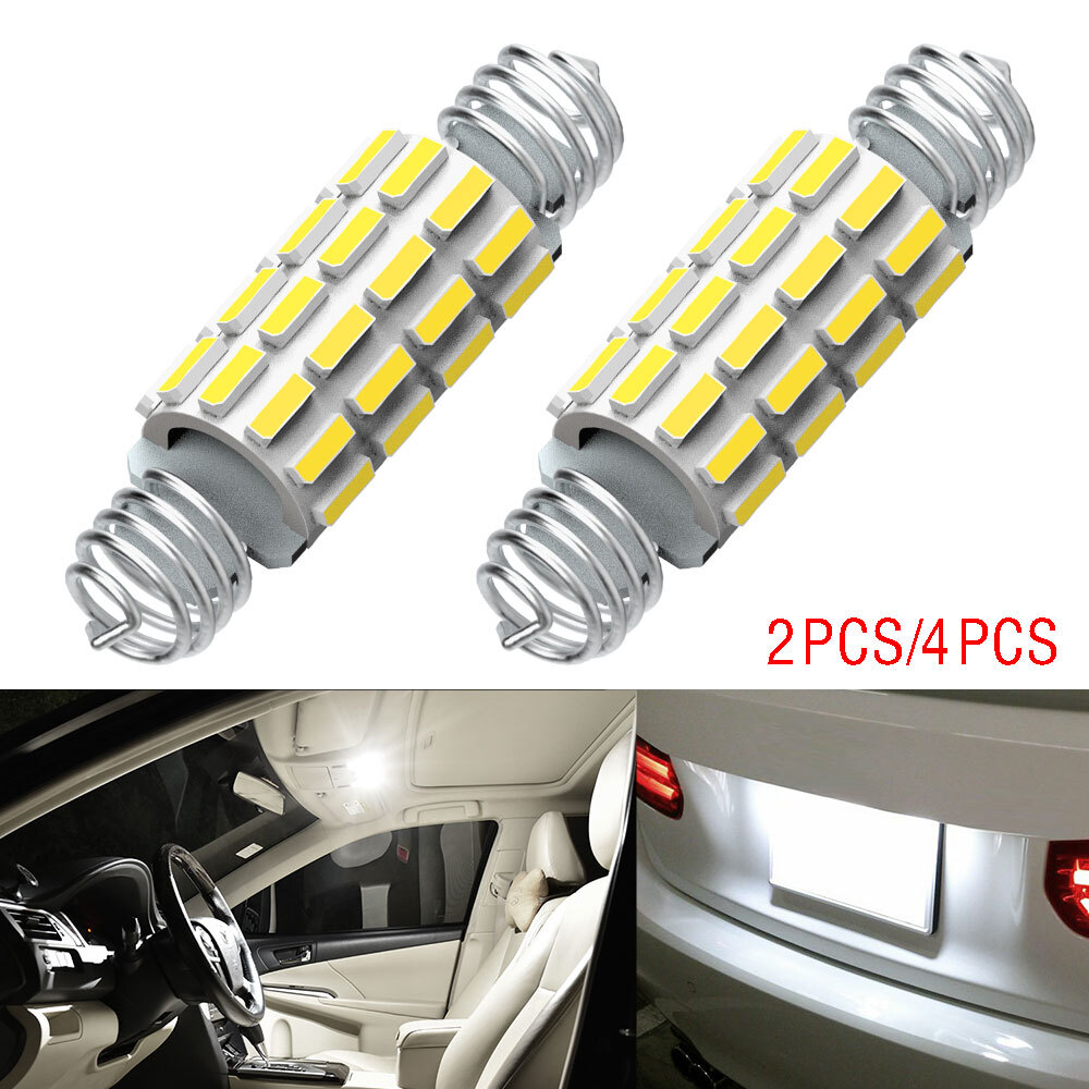 2/White 12v 39mm 42mm Festoon Interior Plate Light C5W 24 SMD Bulbs HGV Truck M