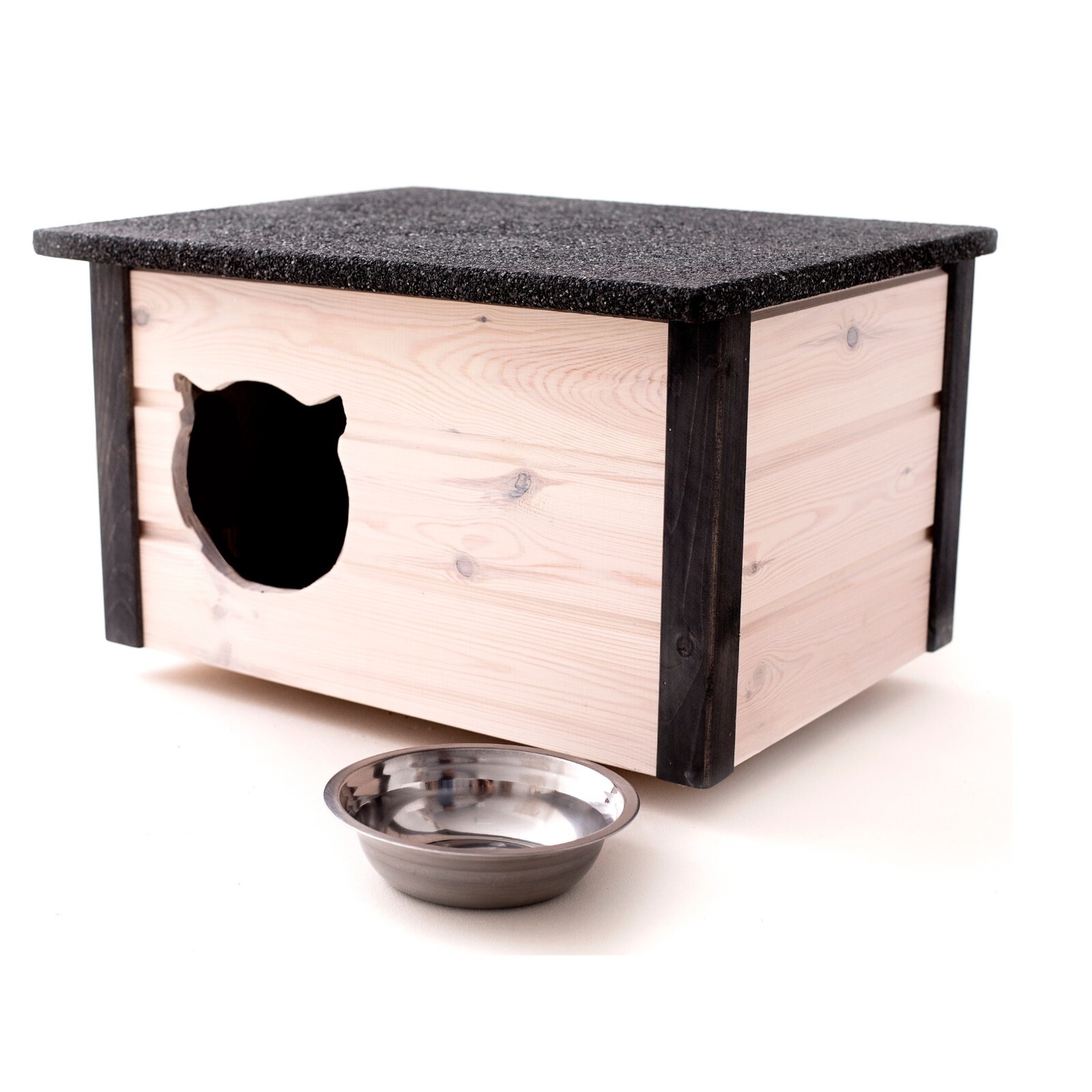 Cabaña de Gato Casa Cueva para Madera Aislado Exterior Blanco