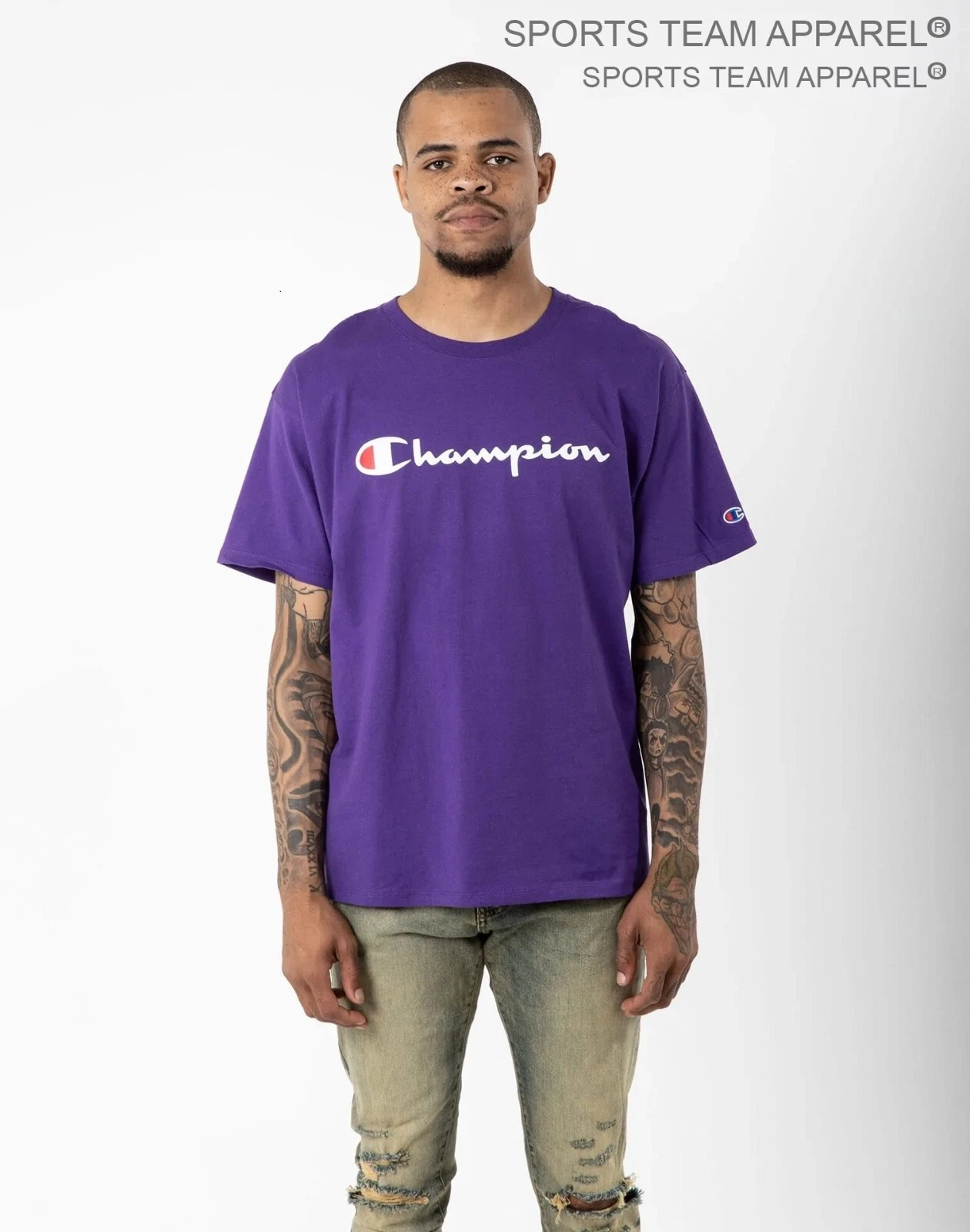 Champion Men's Jersey T-Shirt Classic Fit with Script Logo