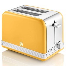Retro Toaster Breite Schlitze 2 Scheiben 3 Funktionen 6 Stufen Toasting, Vintage