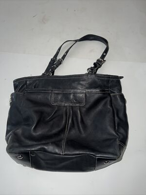 未使用級 COACH soho pleated leather tote bag COACH Soho Pleated Gallery Large Tote Bag. Black F14673 | eBay