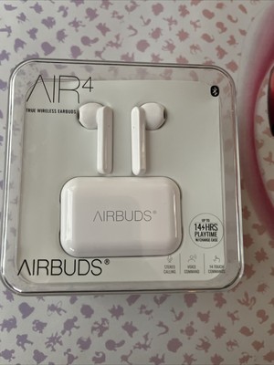 NEW Airbuds Air4 (NOT AIRPODS) True Wireless White Earbuds w/Charging Case