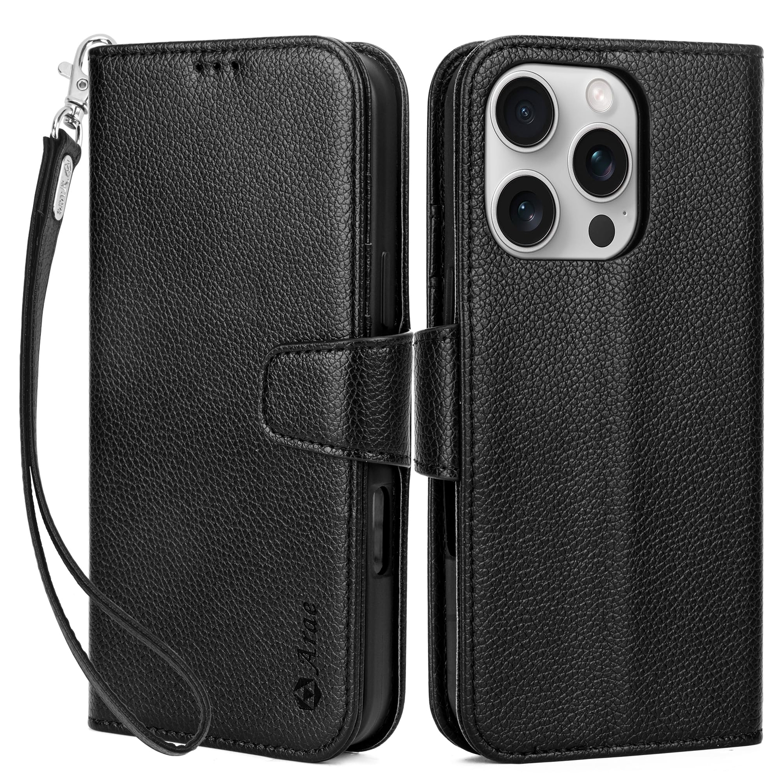 iPhone 16 Pro Case Wallet Card Holder Kickstand Shockproof Defender Phone Cover-image