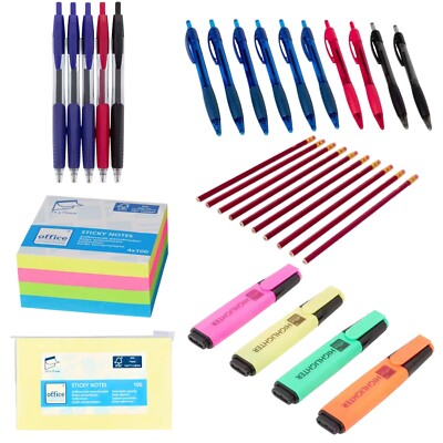 Stifte-Set, für Schule und Büro, Kugelschreiber, Gelstifte, Haftnotizen, Text...