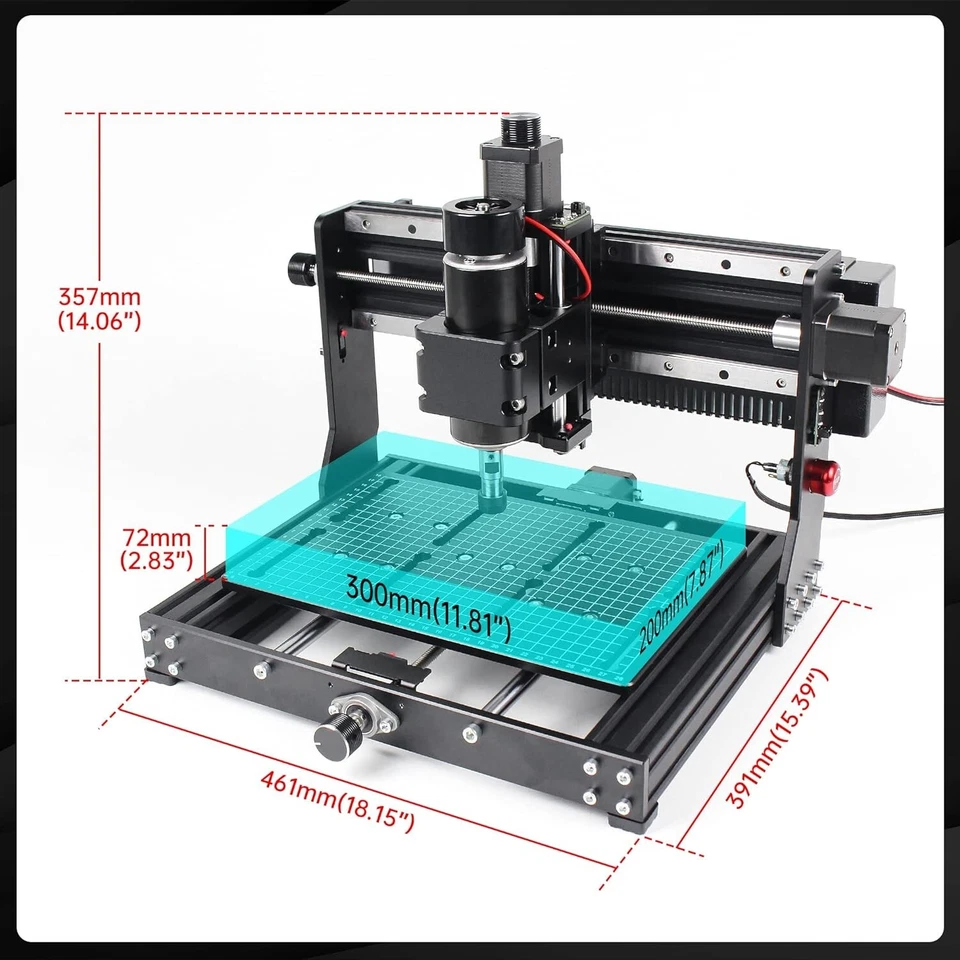 【DE】3020 Plus GRBL Control CNC Router Lasergravur Fräsmaschine + 500W DC Spindle - Bild 4 von 4