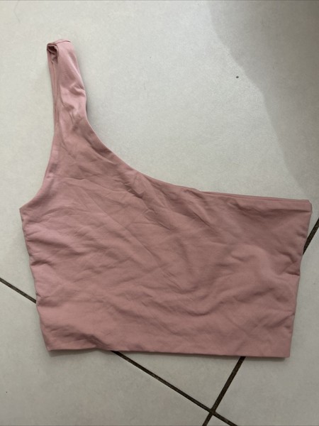 kookai one shoulder crop top sz 1 Dusty pink colour (d67