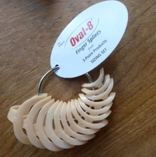 3PP 3-Point Products Oval-8 Finger Splints - Sizing Set 2 to 15 - Excellent cond