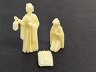 Vintage Miniature  3 Piece Christmas Nativity Set Plastic  Unpainted