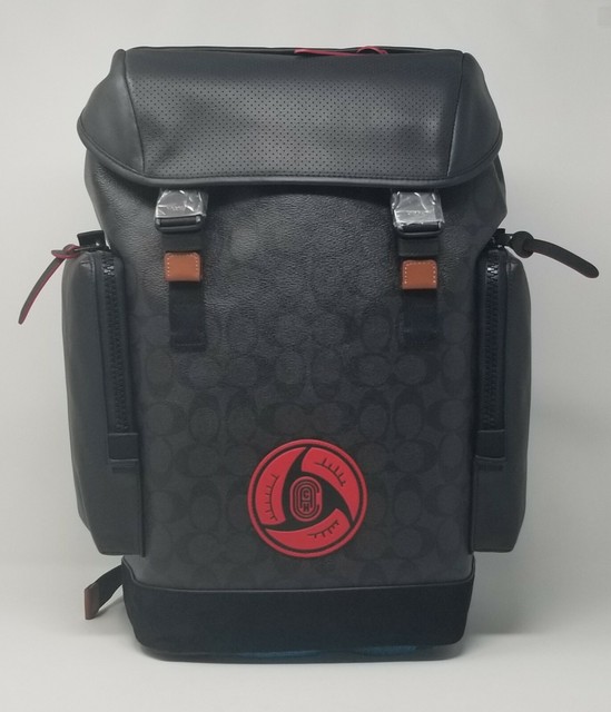 Coach 7364 MBJ Naruto Rider Backpack Signature Canvas Detail Itachi