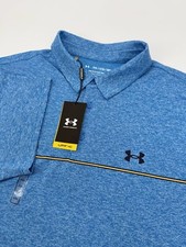 NEW Under Armour Playoff 3.0 Stripe Polo Shirt Heather Blue Mens 2XL