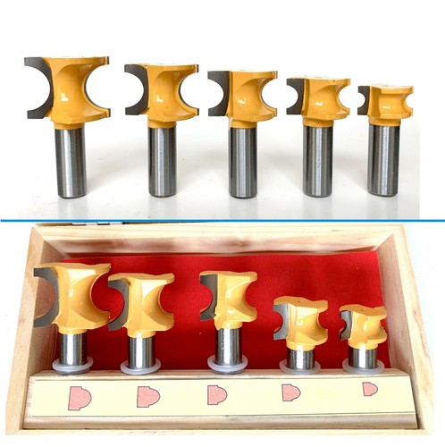 5 Stck. 1/2 Zoll SH Half-B Runde Bullnose 3/8,5/16,1/4,3/16,1/8 Router Bit Set sct-888 - Bild 9 von 12