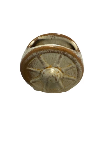 Vintage 1940s Frankoma Pottery Ada Clay Sapulpa Oklahoma Wagon Wheel Sugar Bowl