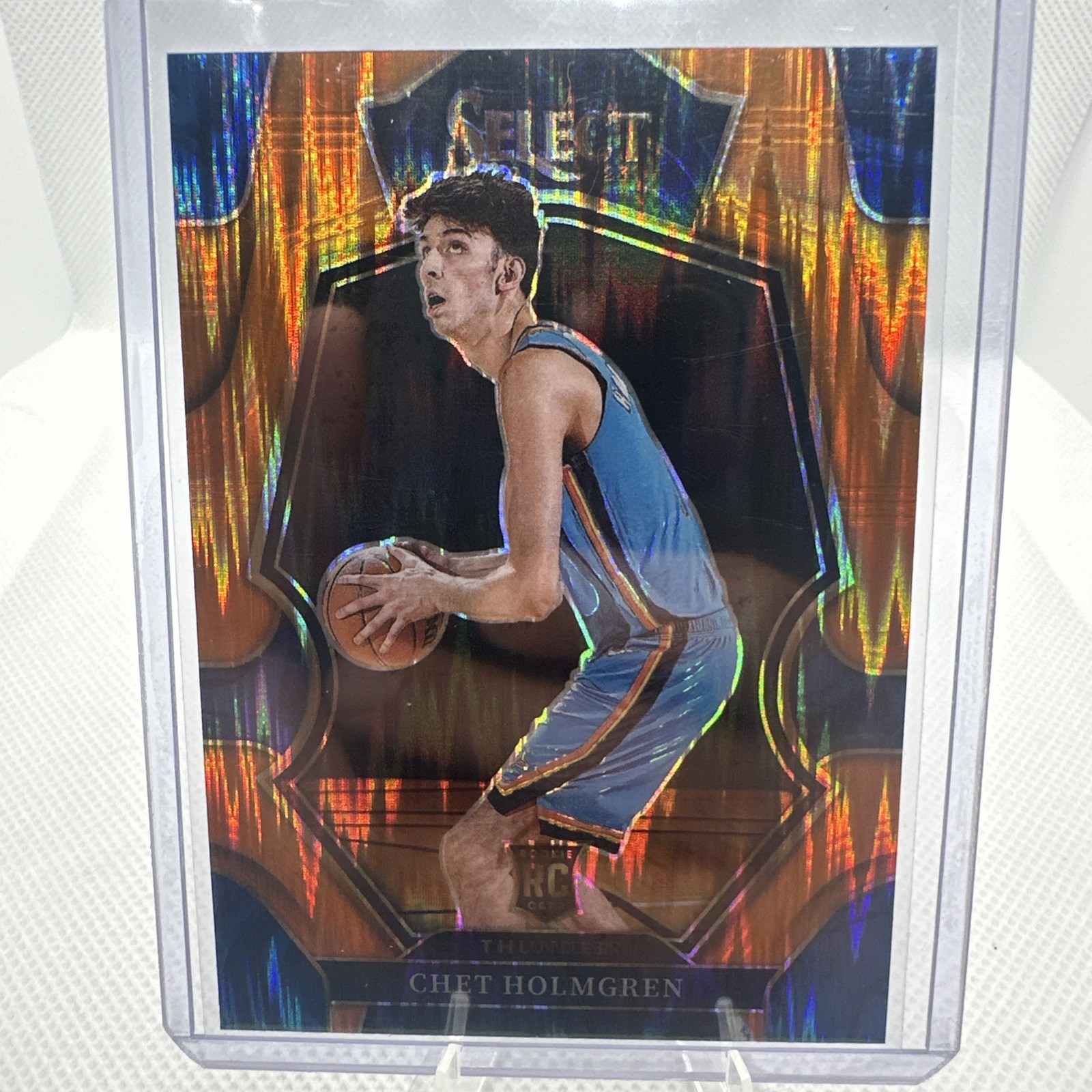 Chet Holmgren Rookie Card 2022-23 Panini Select Premier Level Orange Flash #196