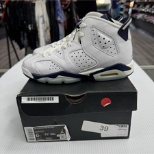 Size 6Y - Air Jordan 6 Retro GS White Midnight Navy 384665-141 New