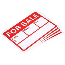 12"Lx9"Wx0.01"T PVC for Sale Sign for Advertising, Commercial, Red, 4Pcs