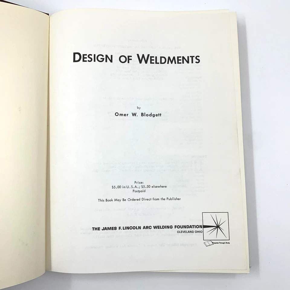 Design of Weldments - by Omer Blodgett - 8th Printing - HC 1976 - Image 4 of 4