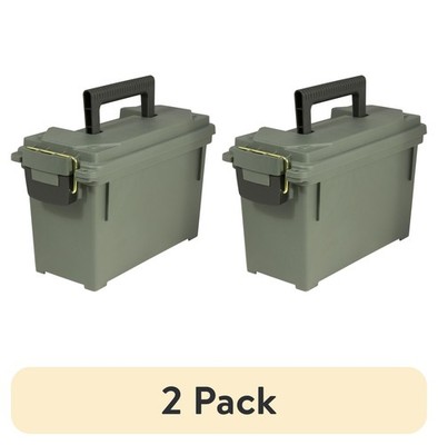 (2 pack) Strategy Field Ammo Box 11.6'' L x 5.2'' W x 7.2'' H Plastic OD Green