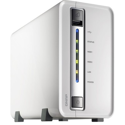 QNAP TS-212P 2 Bay NAS TOP ZUSTAND 1,6GHz 512MB DDR3 RAM Gigbit LAN USB 3.0 SATA