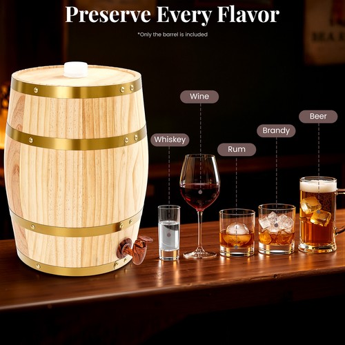 10L  Barrel Cask Wooden Storager For Wine Brandy Whiskey Beer Dispenser Keg