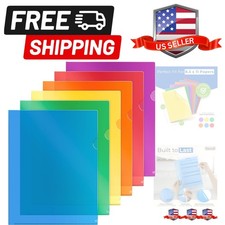 Clear Plastic Folders for Documents 12 Pack, Assorted Colors - Letter Size Pl...
