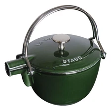BEST SELLING Staub Cast Iron 1.2 qt, Round, Tea Kettle, Basil - Factory Second