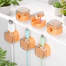 6 Pack Magnetic Cord Holder Cable Organizer Clips 7mm Strong Adhesive Orange