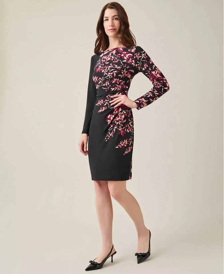 Kasper Women's Petite Dress PXL Floral-Print Sheath - Image 3 of 4