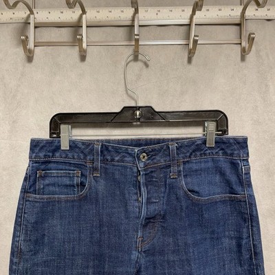 G Star Raw Jeans Men 32x32 Blue Dark Denim 3301 Deconstructed Slim Button Fly