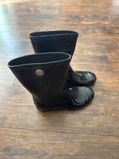 UGG Women  s Black Mid-Calf Rubber Rain Boots Logo Accent Size 7