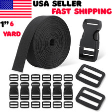 1 Webbing Strap Buckle Kit 6 Yards w/ 6 Quick Release Buckles Clips
