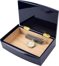 Humidor dunkelblau gl&auml;nzend &ndash; f&uuml;r ca. 10 Zigarren