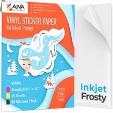 Printable Vinyl Sticker for Inkjet Printer - Frosty Clear - Semi-Transparent ...