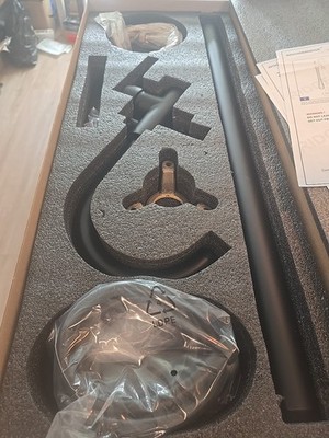 WOODBRIDGE Freestanding Bathtub Faucet with Hand Shower   Matte Black