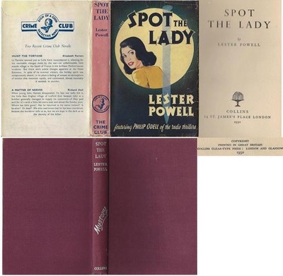 Lester Powell  SPOT THE LADY  1st w/ Original DJ 1950 Murder mystery