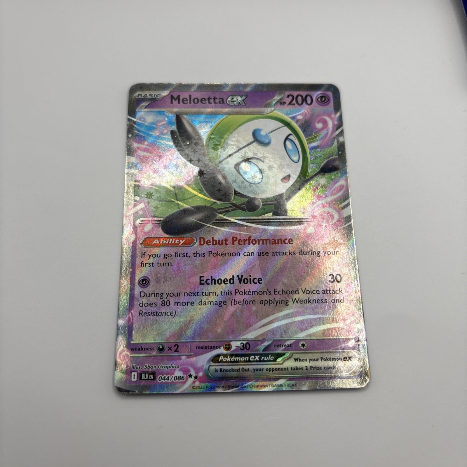 Meloetta ex 044/086 Pokémon TCG SV: Black Bolt Double Rare Holo Near Mint