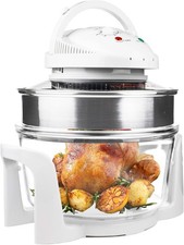 Andrew James Halogen Oven Cooker 12L – 17L 1400W, Glass Air Fryer with Turbo Was