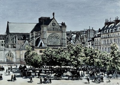 Pariser Stra�enszene Wandkunst Historische Architektur Impressionist V
