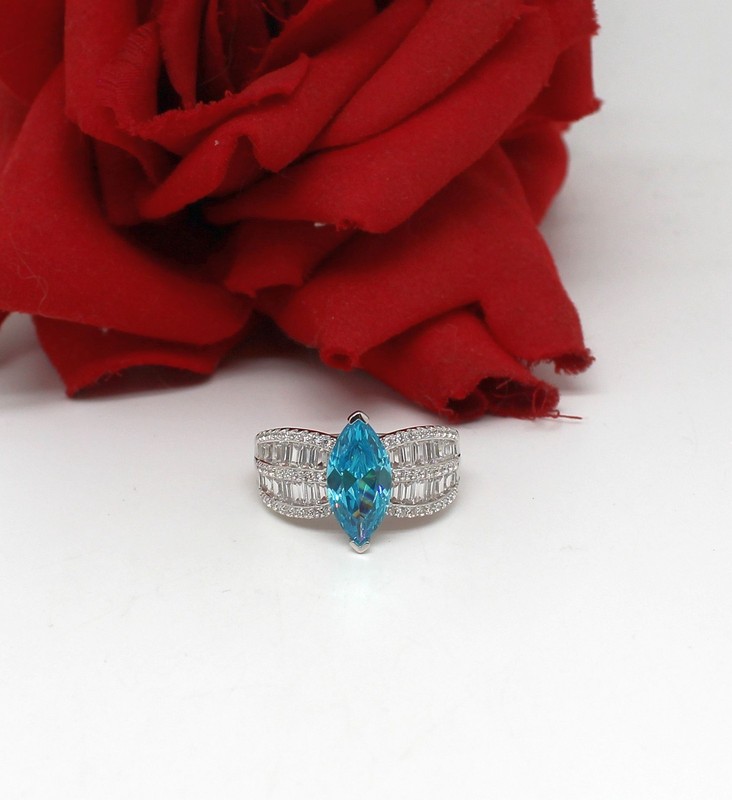 Sterling Silver NWOT JTV Neon Apatite & CZ Ring Size 10 6.08g CAT RESCUE