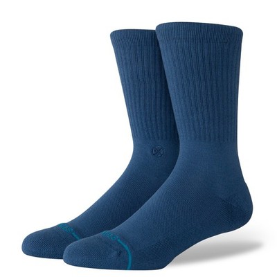 Stance mens Icon Solid Color Cotton Crew Socks (Dark Royal)