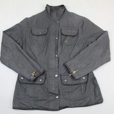 Barbour Jacket Womens 12 Black Waxed Cotton U...