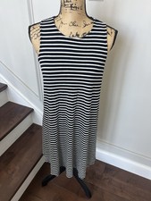 Old Navy Black and White Striped Sleeveless Dress size medium.