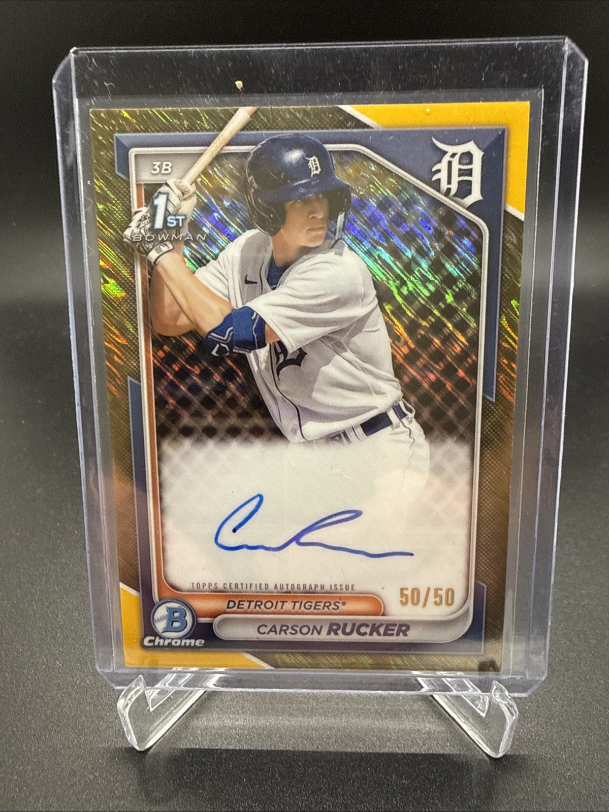 2024 Bowman - Chrome Prospect Autographs Carson Rucker #CPA-CR Gold Shimmer /50