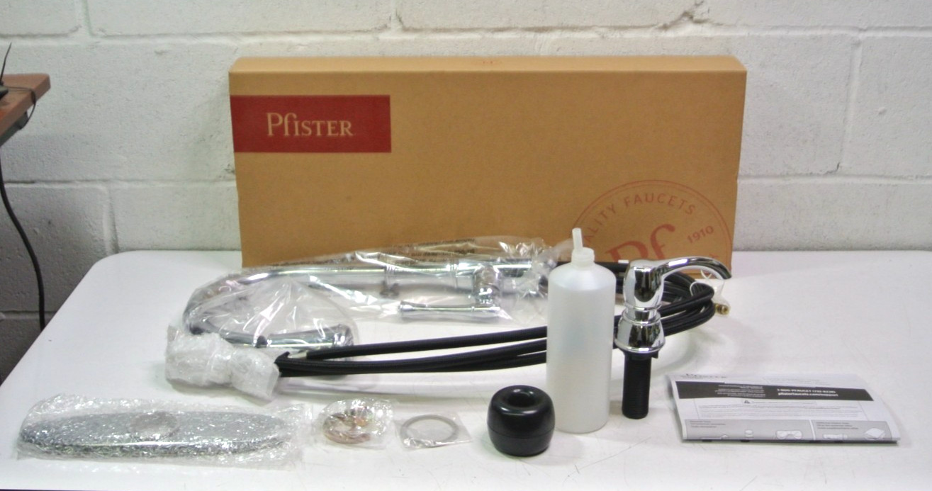 Pfister GT529-WH1C Wheaton 1.8 GPM Pull-Down Kitchen Faucet with Soap Dispenser,