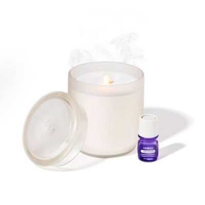 Lifelines Flameless Candle Diffuser - Frosted Glass Cream