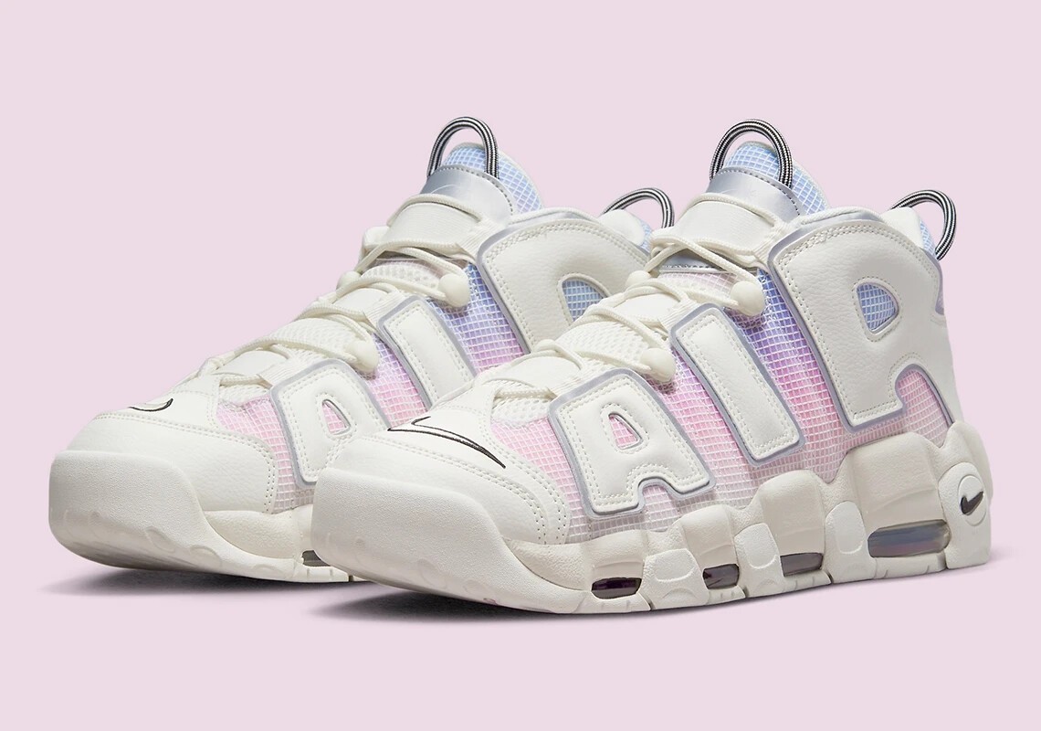 nike more uptempo pink and white
